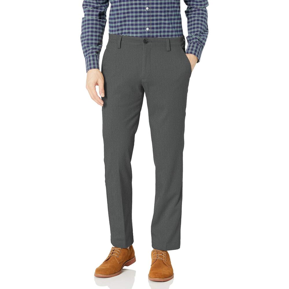 Dockers Men's Straight Fit Easy Khaki Pants, Storm Heather, 36W x 32L 12604